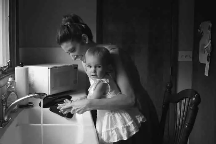 Mother and Child in the kitchen