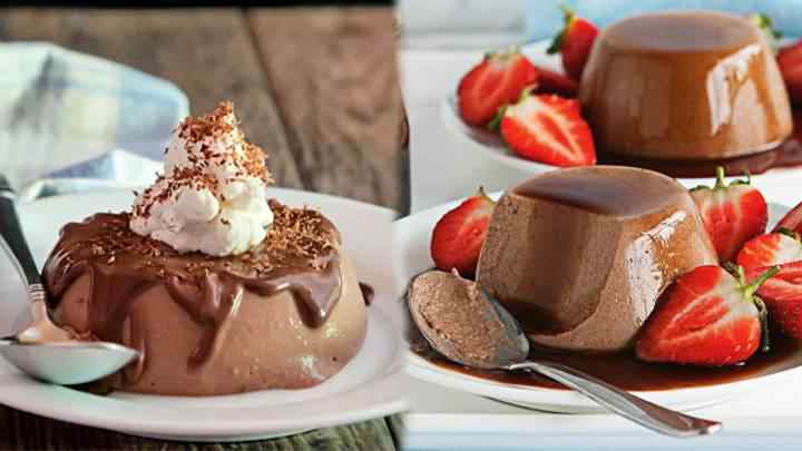 Chocolate panna cotta with espresso cream